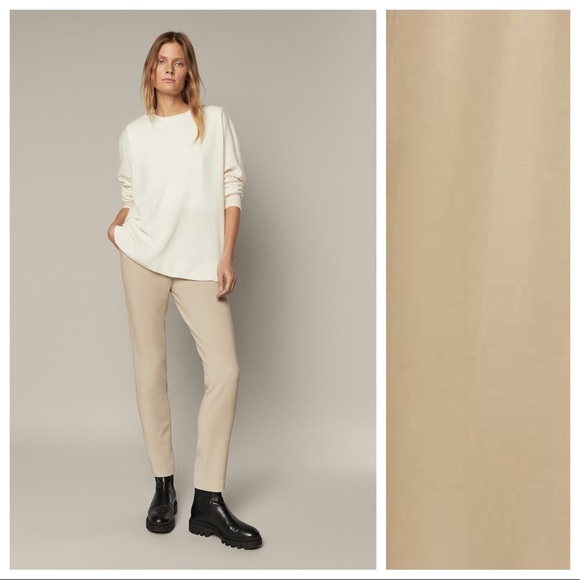 NWT. Massimo Dutti Cream/Gray Viscose/Wool Mid-waist Skinny Fit Trousers Size 4. - Picture 1 of 9